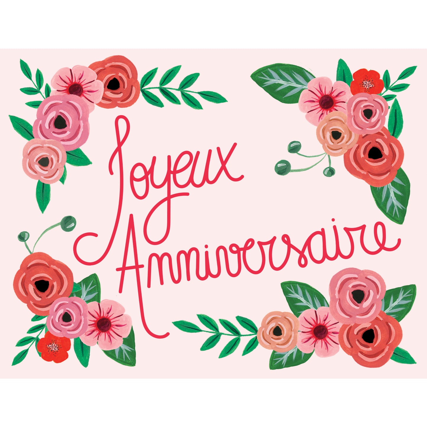 Joyeux Anniversaire Rose Floral