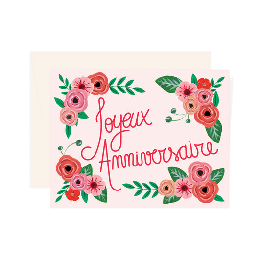 Joyeux Anniversaire Rose Floral