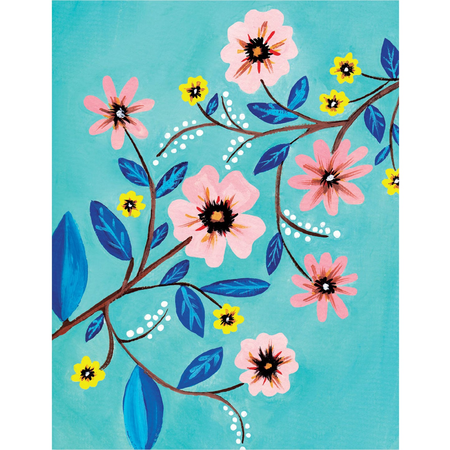 Turquoise fleurie