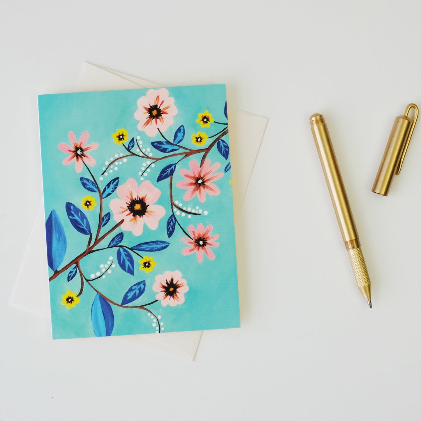 Turquoise fleurie