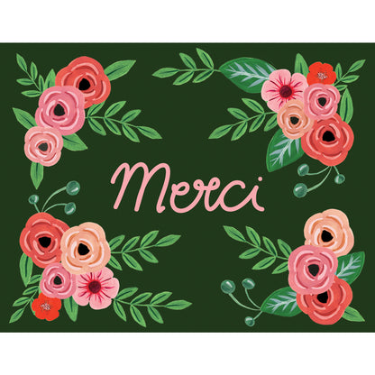 Merci Dark Green Floral