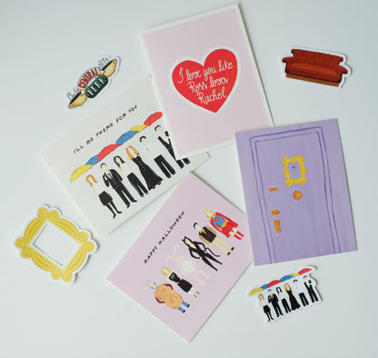 Friends Greeting Cards + Stickers Bundle
